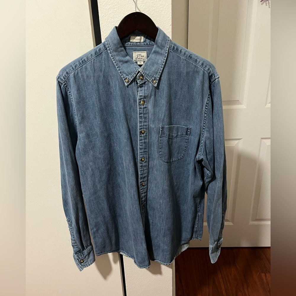 J. Crew Classic Denim Button-Up Shirt - Light Blue